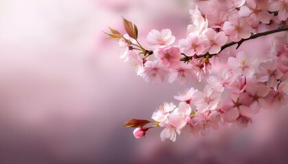 Beautiful pink cherry blossoms in spring