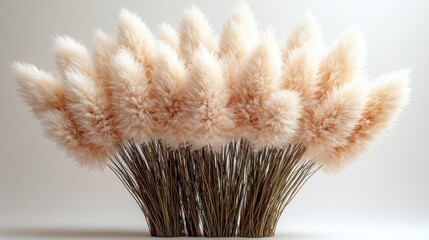 Fluffy pale beige pampas grass bouquet.