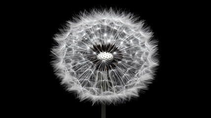 Black and white photography of dandelion