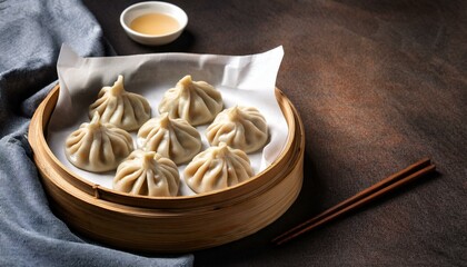 Chinese traditional food steaming hot dumplings