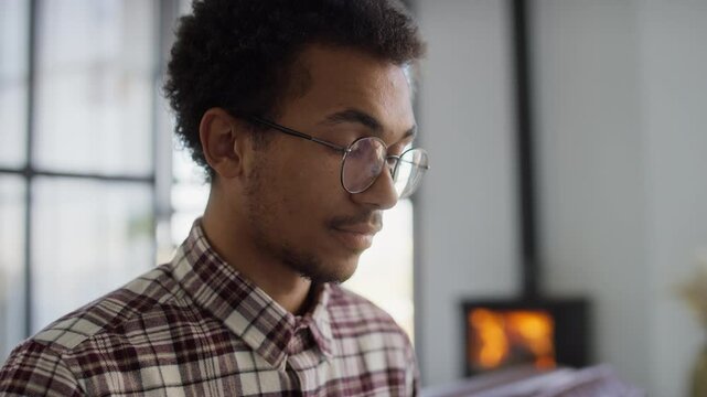 Man Looking Down in Thoughtful Focus