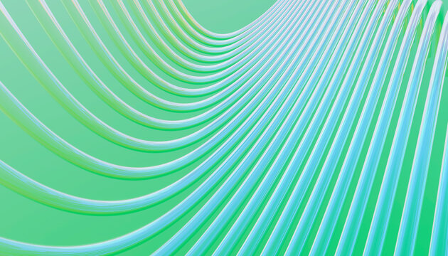 Curved light lines on a smooth green gradient background
