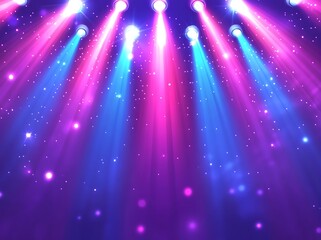 Light rays background with blue and purple colors, neon laser light effects for a party or festive greeting card design.