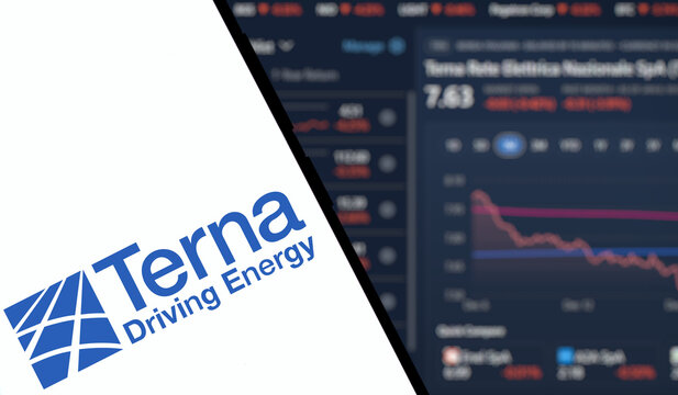 Dhaka, Bangladesh- 8 Jan 2025: Terna driving energy logo is displayed on smartphone. Terna S.p.A. is a transmission system operator.
