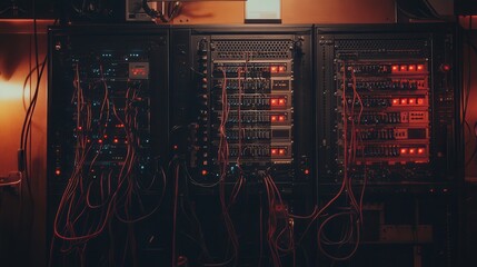 Server Shutdown Sequence Visualized in Low Light Environment