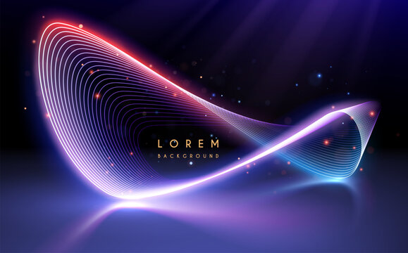 Neon glowing infinity sign lines