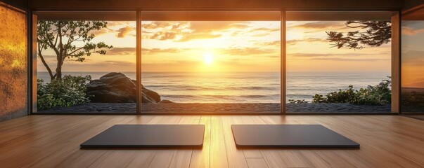 Serene Sunrise Yoga Studio: Coastal Tranquility