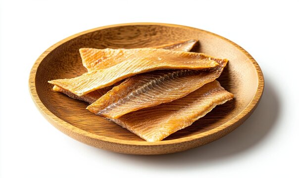 Enjoying T&oslash;rrfisk as a traditional Norwegian snack on a wooden plate