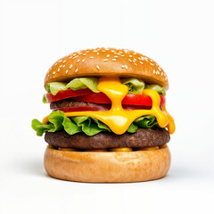 hamburger isolated on white