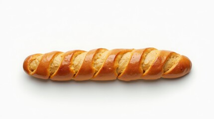 Artisan pretzel baguette with golden crust