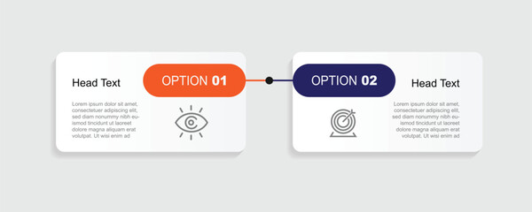 2 step table infographic template can be used for workflow, business information, presentation, data visualization 