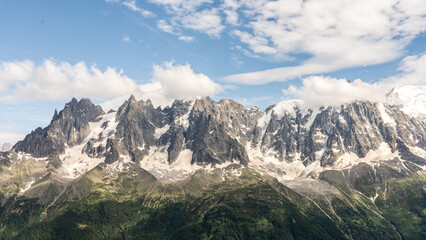 Fototapeta premium Snow-capped mountain range of Montblanc