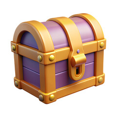 Colorful Treasure Chest with Gold Accents and Purple Design