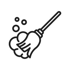 Broom icon vector image. Suitable for mobile apps, web apps and print media.