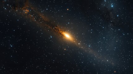 Obraz premium Cosmic marvel: A vibrant galaxy shines brightly in the dark expanse of space.