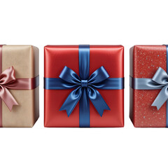 A gift box with a red ribbon and bow perfect for Christmas, birthdays, or any celebration