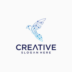 Eagle bird logo, bird tech , abstract, bird mascot concept.