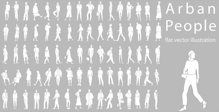 Urban people flat vector illustration collection pack	
