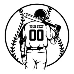 Baseball Kid | Baseball Ball | Baseball Team | Baseball Ball | Outdoor Game | Baseball Player | Baseball Batter | Baseball Athlete | Original Illustration | Vector and Clipart | Cutfile and Stencil