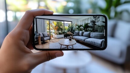 Virtual Home Tour on Smartphone: Modern Living Room Design