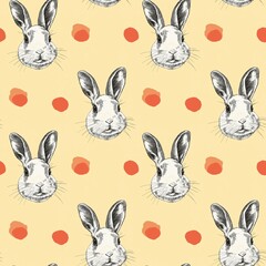 rabbit graphic seamless pattern