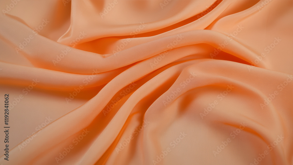 Aufkleber elegant close-up of smooth draped fabric in soft peach tones highlighting delicate textures and flow