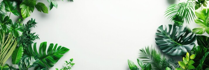 Green plants and wooden frame poster mockups against a white background, creating a natural, serene home atmosphere. 