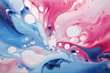 Abstract Colorful Fluid Paint with Smooth Liquid Flowing Texture