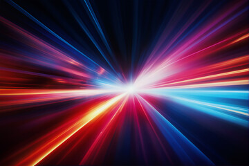 Abstract Motion Blur Background with Speed Lines and Colorful Light Trails