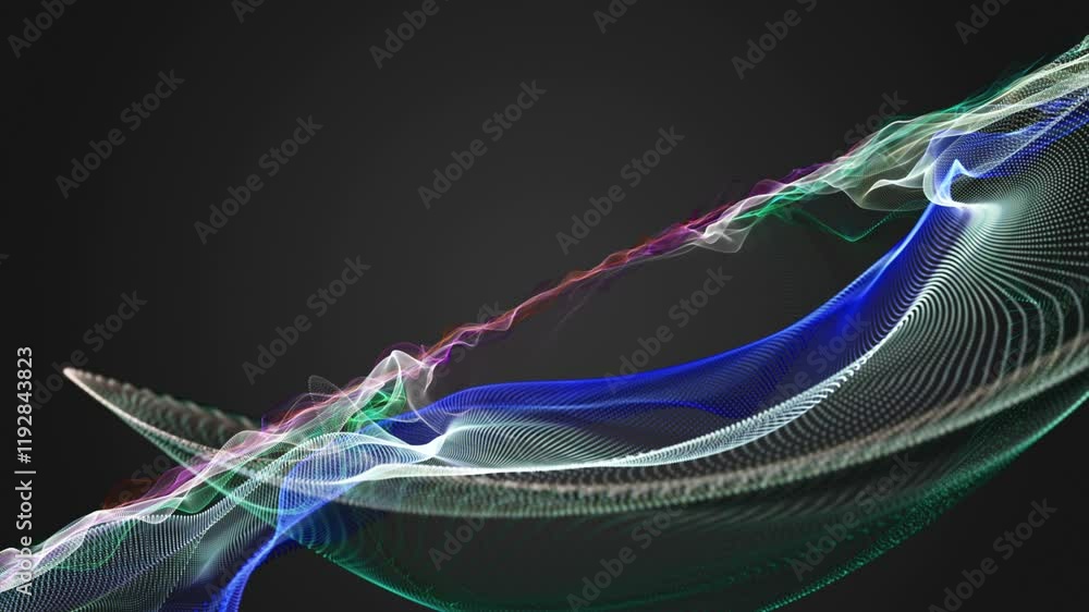 Aufkleber fantastic video animation with particle wave object in slow motion, 4096x2304 loop 4k