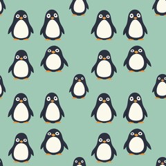 Obraz premium Penguin graphic seamless pattern