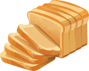 Sliced loaf of white bread isolated on white background