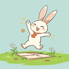 Joyful Bunny's Spring Leap