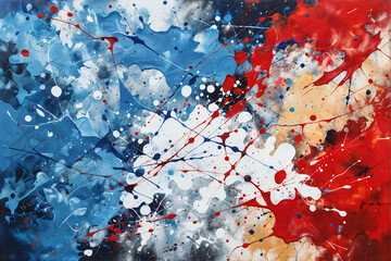 Dynamic Oil Paint Splatters Colorful Abstract Expressionism