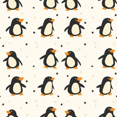 Obraz premium Penguin graphic seamless pattern