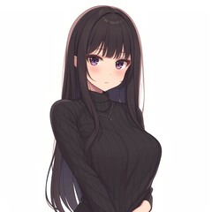 Naklejka premium アニメ調の美少女の切り抜き用素材