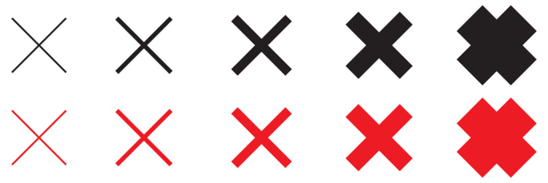 black and red cross mark collection