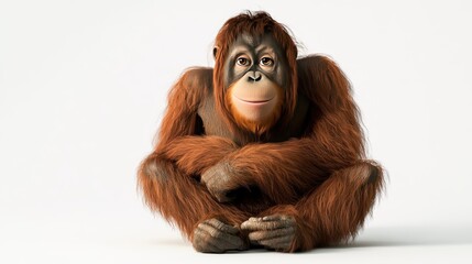 Adorable Orangutan 3D Render, Cute Ape - 3D renders