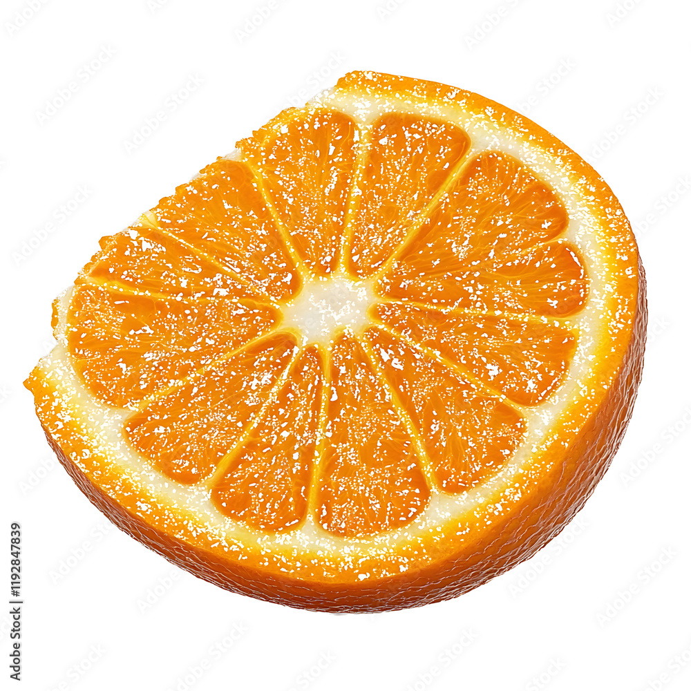 Poster fresh orange slice isolated on transparent background generative ai.