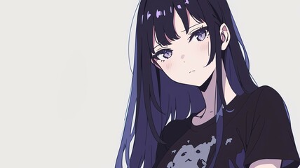 アニメ調の美少女の切り抜き用素材