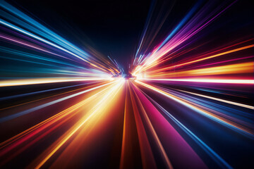 Vibrant Abstract Motion Blur Background with Colorful Speed Lines