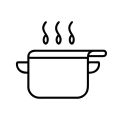 boiling water pot icon, boiling water pot line art - simple line art of boiling water pot, perfect for boiling water pot logos and icons and themed design