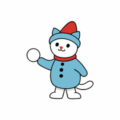 snowman with santa hat