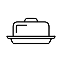 butter dish icon, butter dish line art - simple line art of butter dish, perfect for butter dish logos and icons and themed design