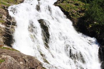 waterfall in the norway mountains