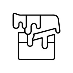 chocolate melting icon, chocolate melting line art - simple line art of chocolate melting, perfect for chocolate melting logos and icons and themed design