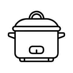 crockpot or slow cooker icon, crockpot or slow cooker line art - simple line art of crockpot or slow cooker, perfect for crockpot or slow cooker logos and icons and themed design