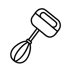egg beater icon, egg beater line art - simple line art of egg beater, perfect for egg beater logos and icons and themed design