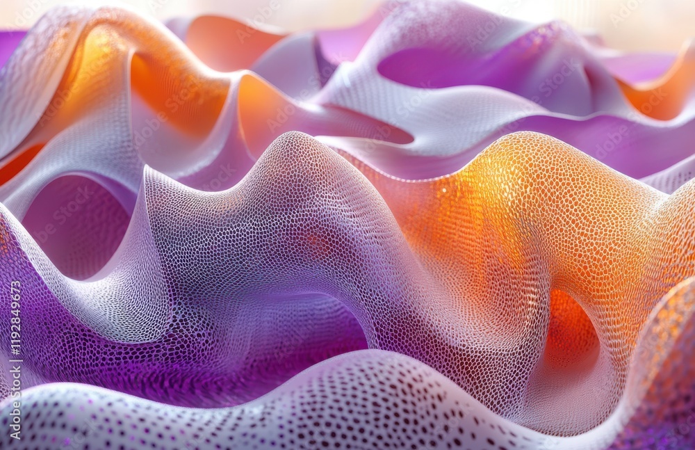 Aufkleber abstract wavy texture with gradients of purple, orange, and white representing flowing dynamics in a