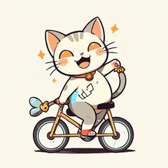 Adorable Cat on a Bicycle Adventure